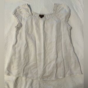 J. Jill White Linen Top Medium Petite